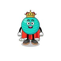 Mascot Illustration of exercise ball king vector