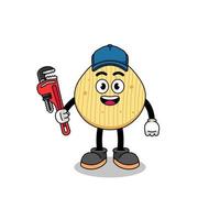 potato chip illustration cartoon as a plumber vector