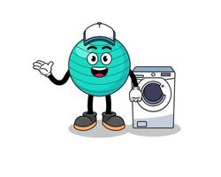 exercise ball illustration as a laundry man vector