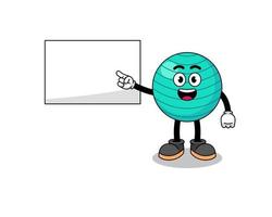 exercise ball illustration doing a presentation vector