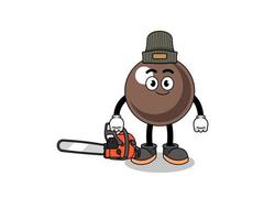 tapioca pearl illustration cartoon as a lumberjack vector