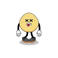 potato chip mascot illustration is dead vector