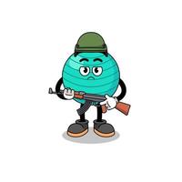 Cartoon of exercise ball soldier vector