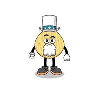 Illustration of potato chip cartoon with i want you gesture vector