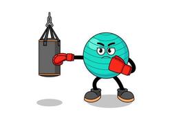 Illustration of exercise ball boxer vector
