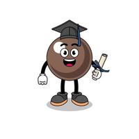 tapioca pearl mascot with graduation pose vector