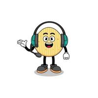 Mascot Illustration of potato chip as a customer services vector