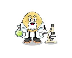 Mascot of potato chip as a scientist vector