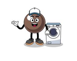 tapioca pearl illustration as a laundry man vector