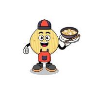 Illustration of potato chip as an asian chef vector