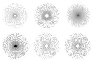 conjunto gratuito de estallido estelar vectorial retro monocromático dibujado a mano con rayos. la explosión vintage de estrellas y gráficos geométricos dibujados a mano. vector