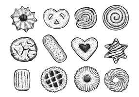 Cookie set hand drawn illustration. Vector. vector