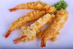 Prawn tempura on plate photo