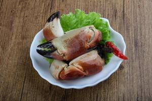 Crab claws on plate photo