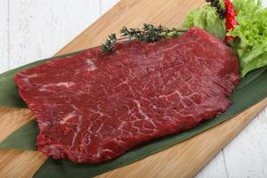 Raw beef steak photo