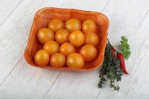 Yellow cherry tomato photo