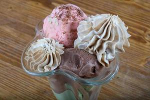 Ice cream in bowl photo