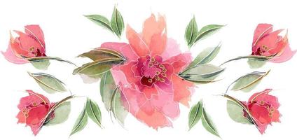 ramo de rosas rosadas vector