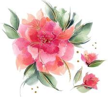 composición floral rosa con delicadas flores rosas fragantes vector
