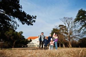 Family with four kids at Valtice park, Czech Republic. photo