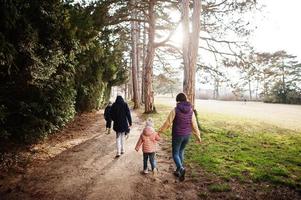 Mother with four kids at Valtice park, Czech Republic. photo