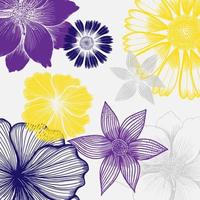 vector drawing and line  flower