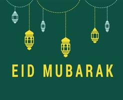 Eid Mubarak Abstract Design Vector Illustration Yellow And Green