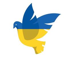 Ukraine Flag Dove Of Peace Emblem Vector Design Symbol Abstract National Europe illustration