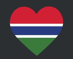 gambia bandera nacional áfrica emblema corazón icono vector ilustración diseño abstracto elemento