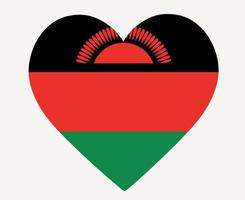 Malawi Flag National Africa Emblem Heart Icon Vector Illustration Abstract Design Element