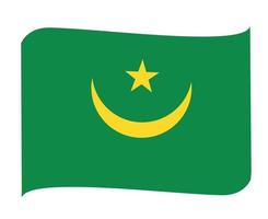 bandera de mauritania emblema nacional de áfrica icono de cinta ilustración vectorial elemento de diseño abstracto vector