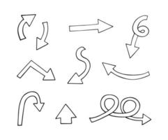 Vector set of hand drawn arrows, elements for presentation