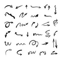 Vector set of hand drawn arrows, elements for presentation