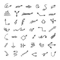 Vector set of hand drawn arrows, elements for presentation