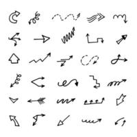 Vector set of hand drawn arrows, elements for presentation