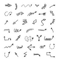 Vector set of hand drawn arrows, elements for presentation