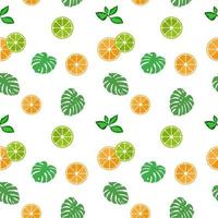 Abstract background from leaves and citrus, pattern, geometric seamless texture vector