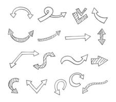 Vector set of hand drawn arrows, elements for presentation