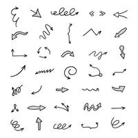 Vector set of hand drawn arrows, elements for presentation