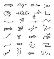 Vector set of hand drawn arrows, elements for presentation