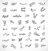 Vector set of hand drawn arrows, elements for presentation