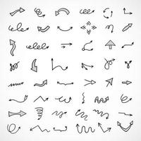 Vector set of hand drawn arrows, elements for presentation