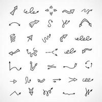 Vector set of hand drawn arrows, elements for presentation