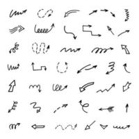 Vector set of hand drawn arrows, elements for presentation