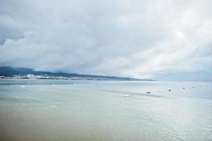 Sunny Beach on Black Sea in Bulgaria. Summer vacation travel holiday. photo