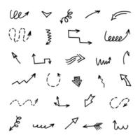 Vector set of hand drawn arrows, elements for presentation