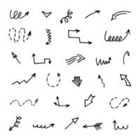 Vector set of hand drawn arrows, elements for presentation