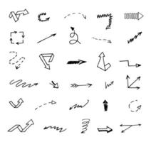 Vector set of hand drawn arrows, elements for presentation