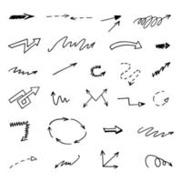 Vector set of hand drawn arrows, elements for presentation