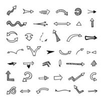 Vector set of hand drawn arrows, elements for presentation